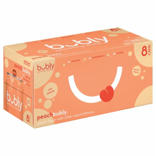 Bubly™ Peach Flavored Sparkling Water Cans Perspective: back