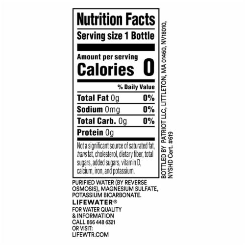 LIFEWTR® Purified with Electrolytes Premium Bottled Water Perspective: back