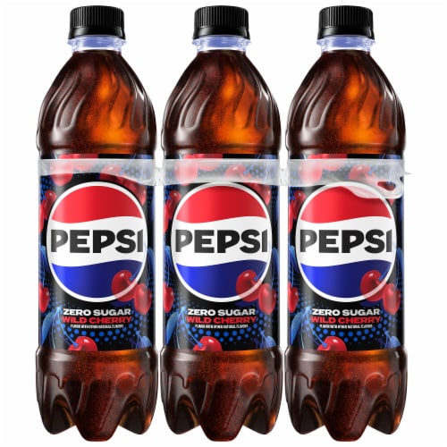 Pepsi Cola® Zero Sugar Wild Cherry Soda Bottles Perspective: back