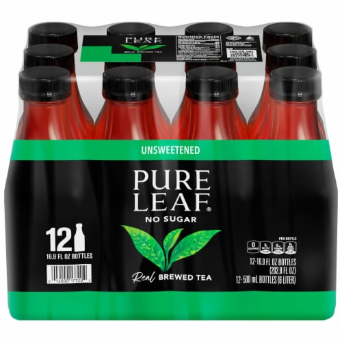 Pure Leaf Real Brewed Unsweetened Black Tea, 12 bottles / 16.9 fl oz -  Foods Co.