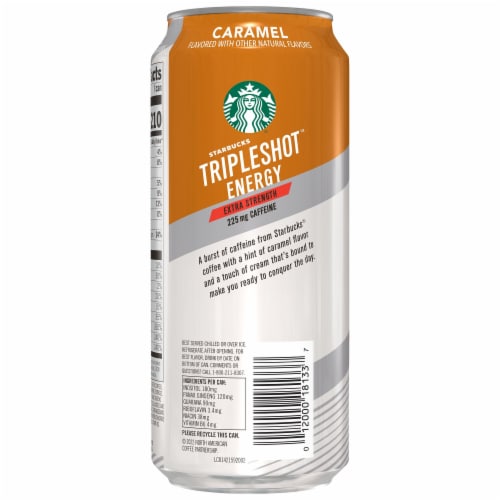 Starbucks TripleShot™ Caramel Extra Strength Energy Coffee Beverage Perspective: back