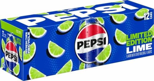Pepsi® Lime Soda Cans Perspective: back