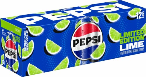 Pepsi® Lime Soda Cans Perspective: back