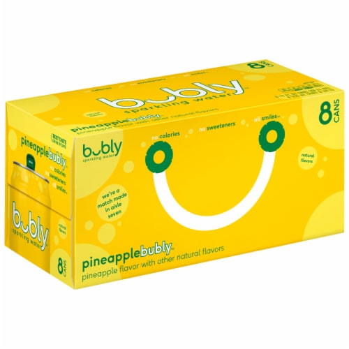 Bubly™ Pineapple Flavored Sparkling Water Cans Perspective: back