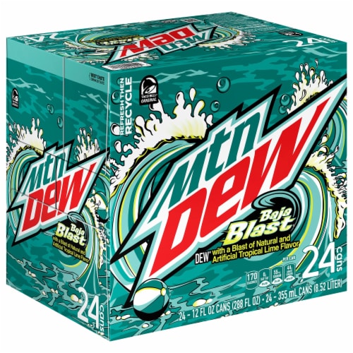 Mountain Dew® Baja Blast Soda Cans Perspective: back