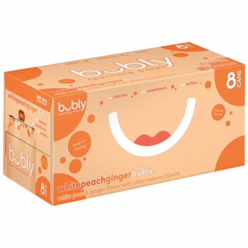 Bubly™ White Peach Ginger Flavored Sparkling Water Cans Perspective: back