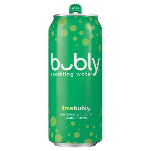 Bubly™ Lime Flavored Sparkling Water Can Perspective: back