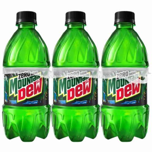 Mountain Dew Zero Sugar Soda Bottles Perspective: back
