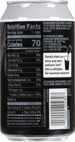 Starbucks® Nitro Cold Brew Premium Coffee Drink Perspective: back