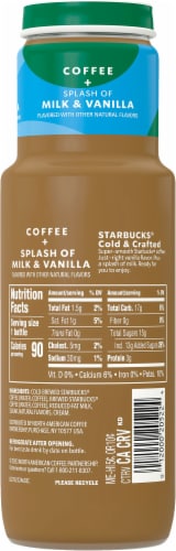 Starbucks® Cold & Crafted Splash of Milk & Vanilla Premium Coffee Drink Perspective: back