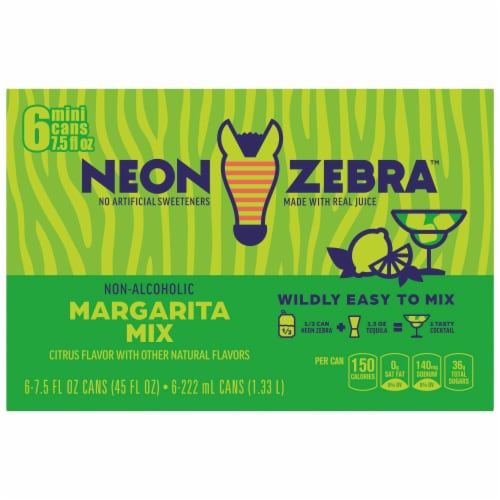 Neon Zebra™ Citrus Flavor Non-Alcoholic Margarita Mix Cans Perspective: back