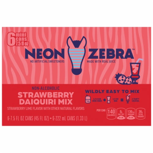 Neon Zebra™ Strawberry Lime Non-Alcholic Daiquiri Mix Drinks Perspective: back