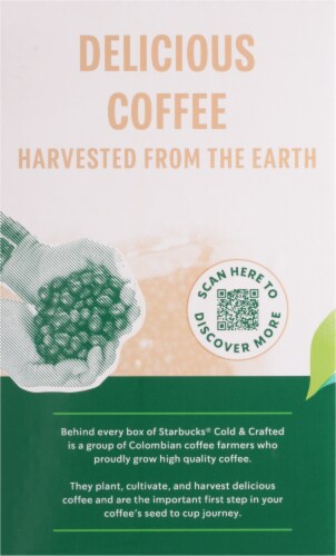 Starbucks® Cold & Crafted Premium Black Unsweetened Coffee Drink Perspective: back