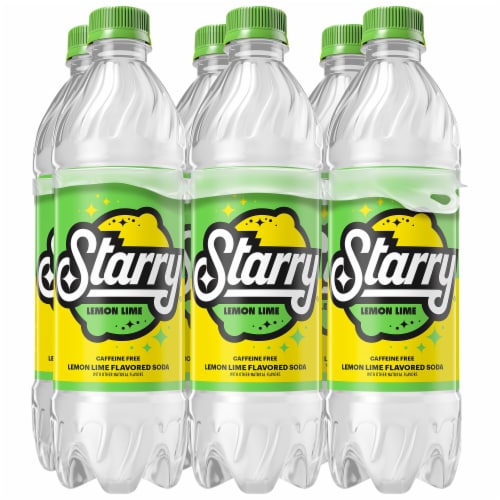 Starry™ Lemon Lime Caffeine Free Soda Bottles Perspective: back