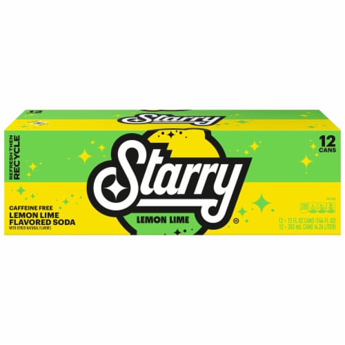 Starry™ Lemon Lime Caffeine Free Soda Cans Perspective: back