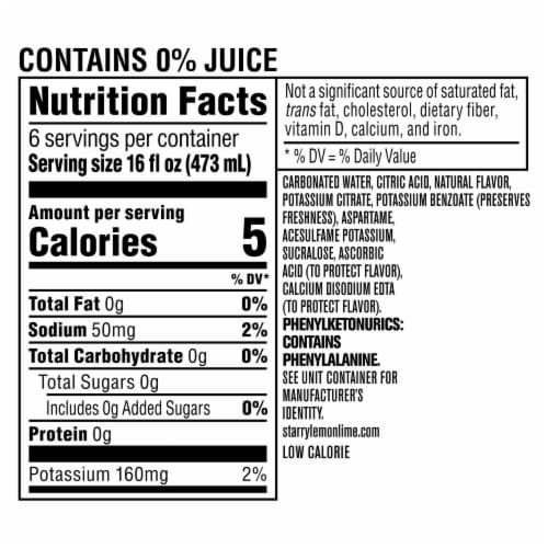 Pepsi Cola® Starry™ Zero Sugar Lemon Lime Caffeine Free Soda Bottles Perspective: back