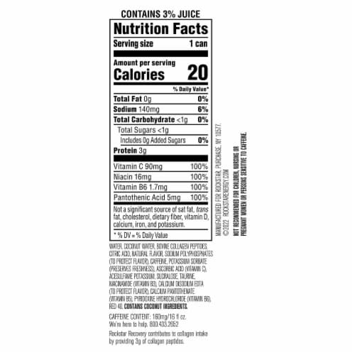 Rockstar Strawberry Lemonade Energy Drink Perspective: back