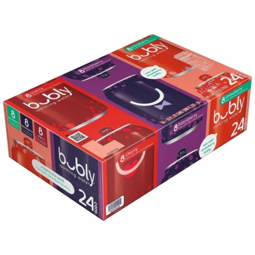 Bubly Berry Sparkling Water Variety Pack, 12 Fluid Ounce (24 Count) Perspective: back