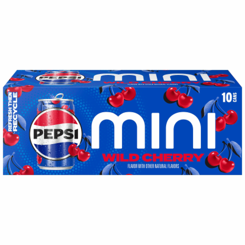 Pepsi Wild Cherry Cola Soda Pop Mini Cans Perspective: back