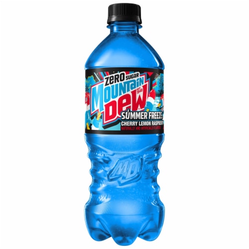 Mountain Dew Zero Sugar Summer Freeze Soda Bottle Perspective: back