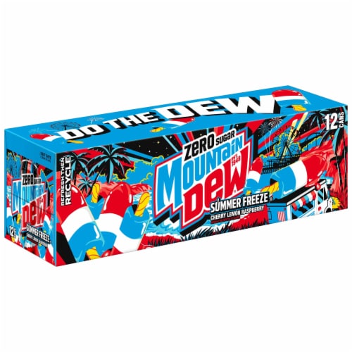 Mountain Dew® Zero Sugar Summer Freeze Soda Cans Perspective: back