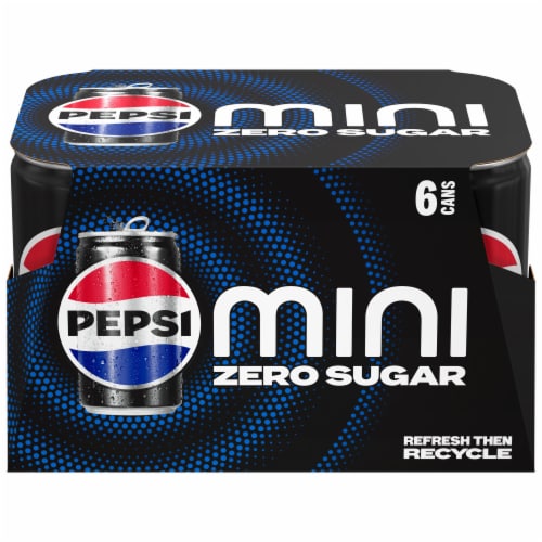 Pepsi Zero Sugar Cola Soda Pop Mini Cans Perspective: back
