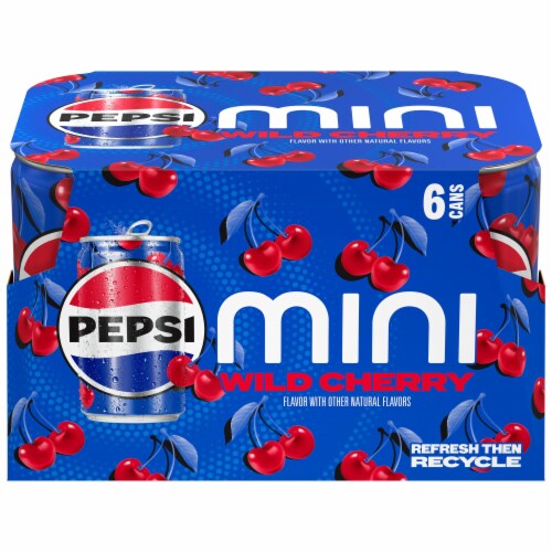 Pepsi Wild Cherry Cola Soda Pop Mini Cans Perspective: back