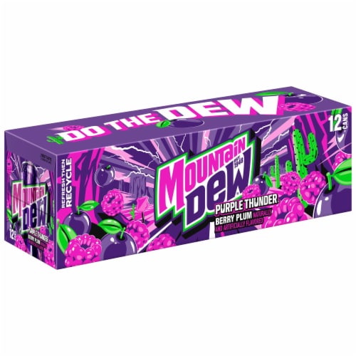Mountain Dew® Purple Thunder Soda Cans Perspective: back