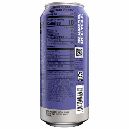 Rockstar Recovery Energy Drink Berryade 16 Fl Oz Perspective: back