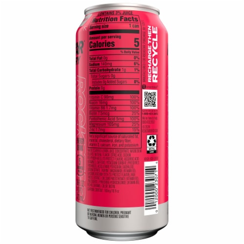 Rockstar Recovery Energy Drink Strawberry Lemonade Perspective: back