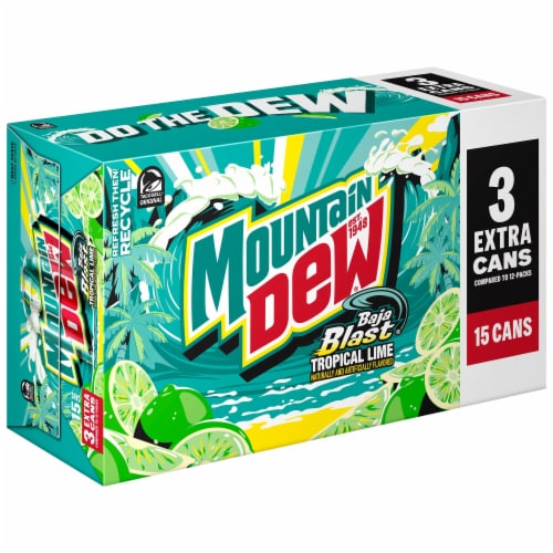 Mountain Dew® Baja Blast Soda Cans Perspective: back