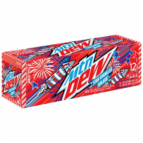 Mountain Dew® Star Spangled Splash Soda Cans Perspective: back