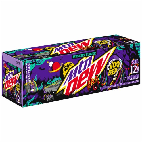 Mountain Dew® Voo Dew Mystery Flavor Soda Cans Perspective: back