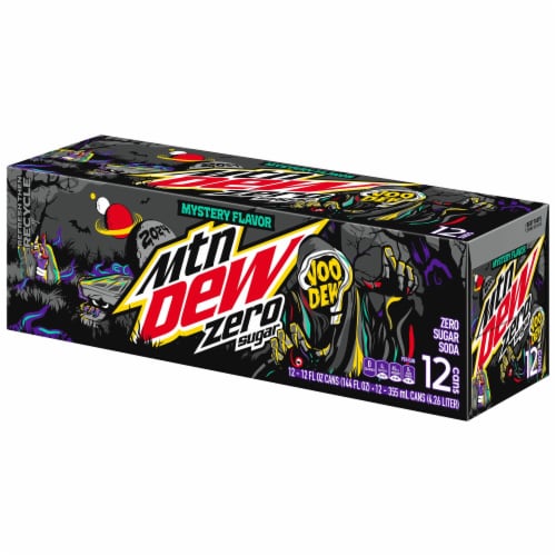 Mountain Dew Zero Sugar Voo Dew® Mystery Flavor Soda Cans Perspective: back
