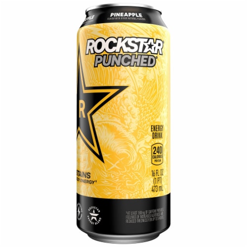 Rockstar Punched Energy Drink, Pineapple Perspective: back