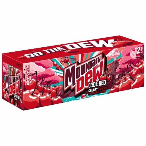 Mountain Dew® Code Red Soda Cans Perspective: back