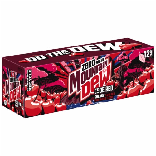 Mountain Dew® Zero Sugar Code Red Soda Cans Perspective: back