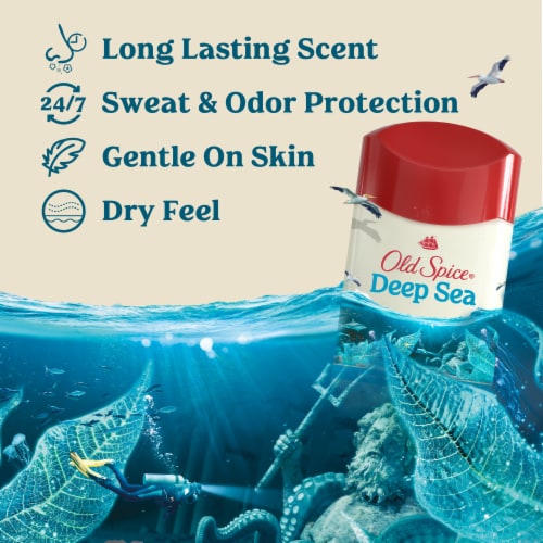 Old Spice for Men Antiperspirant Deodorant Invisible Solid Deep Sea with Ocean Element Scent Perspective: back