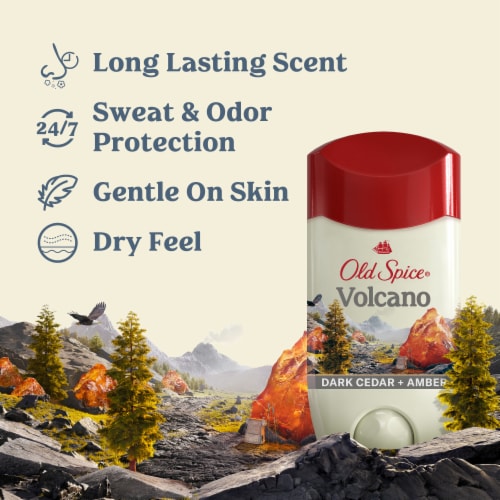 Old Spice for Men Antiperspirant Deodorant Invisible Solid Volcano with Charcoal Scent Perspective: back