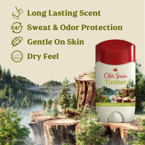 Old Spice Timber With Sandalwood Antiperspirant and Deodorant Perspective: back