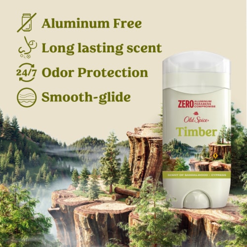 Old Spice for Men Aluminum-Free Deodorant Timber with Sandalwood Scent Perspective: back