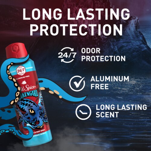 Old Spice for Men Aluminum-Free Body Spray Krakengard Scent 1-Pack Perspective: back