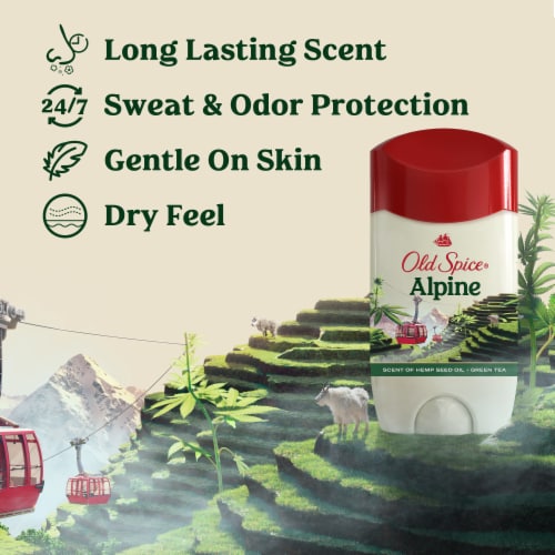 Old Spice Fresher Collection for Men Antiperspirant Deodorant Invisible Solid Alpine with Hemp Oil Perspective: back