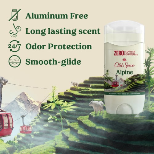Old Spice Fresher Collection for Men Aluminum-Free Deodorant Alpine with Hemp Oil Perspective: back