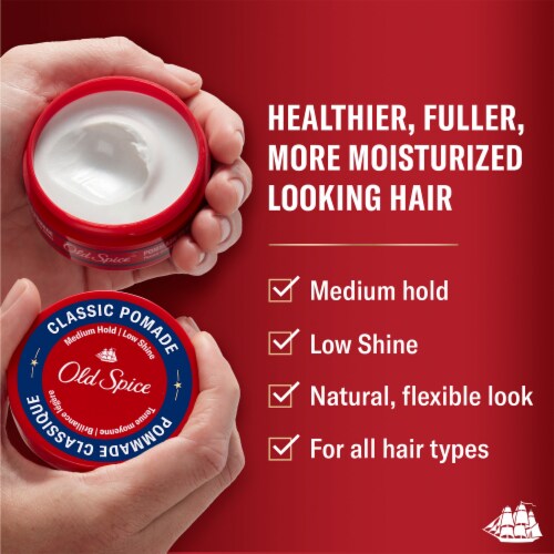 Old Spice Men's Classic Pomade, Medium Hold with Low Shine Perspective: back