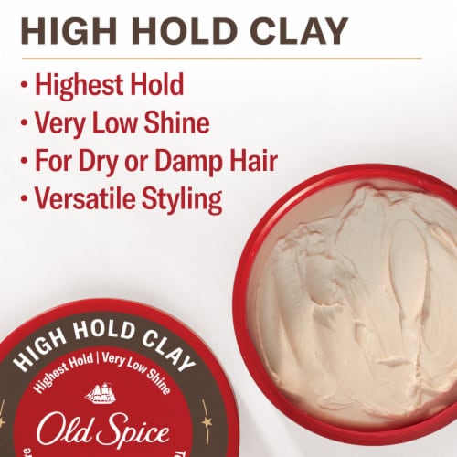 Old Spice Men's High Hold Hair Styling Clay, Highest Hold with Very Low Shine Perspective: back