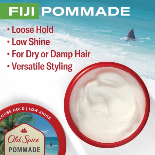 Old Spice Men's Fiji Hair Styling Pomade, Loose Hold, Low Shine Perspective: back