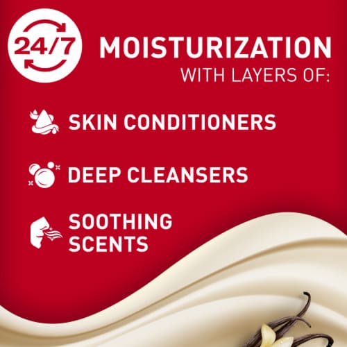 Old Spice Hydration Body Wash GentleMan's Blend Vanilla + Shae Deep Cleaning 24/7 Renewing Moisture Perspective: back