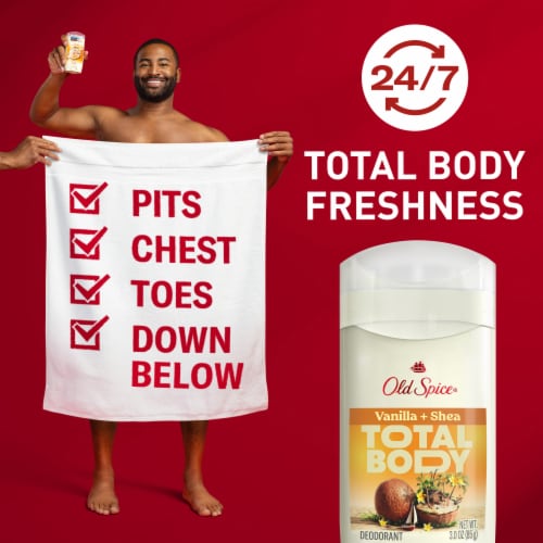 Old Spice GentleMan's Blend Aluminum Free Total Body Deodorant Vanilla + Shea Perspective: back