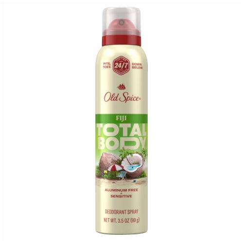 Old Spice Total Body Fiji Deodorant Spray, Aluminum Free Fiji, Dermatologist Tested Perspective: back
